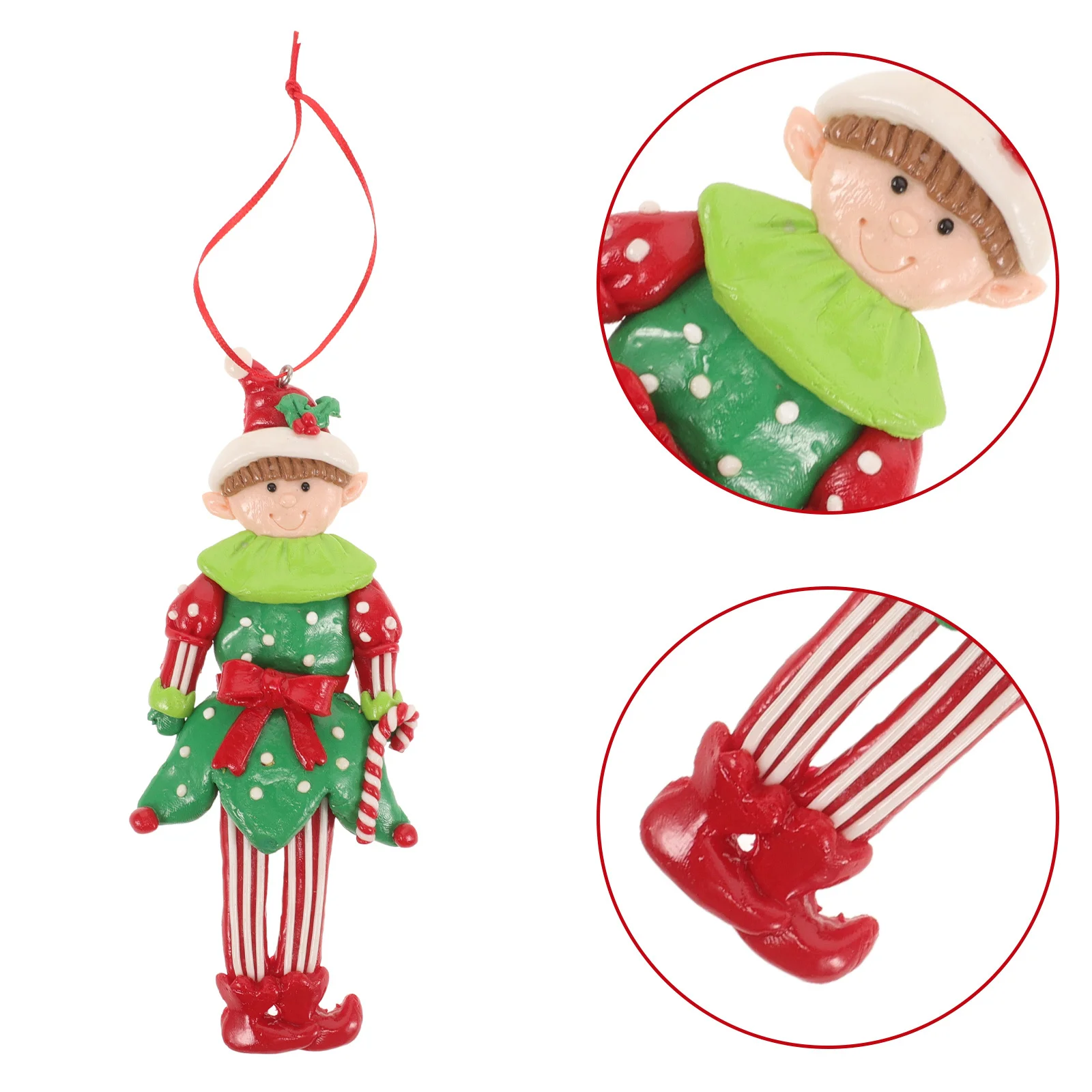 

Mini Elf Hanging Ornaments Polymer Clay Christmas Decor Festive Tree Pendant For Holiday Party Home Decoration Xmas Tree