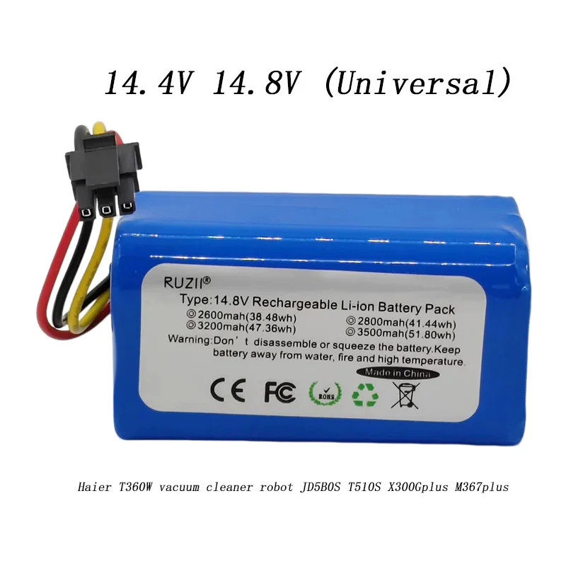 بطارية بديلة لروبوت الكناسة ، من من من من نوع JD5B0S ، V ، V ، mAh ، T360W ، T510S ، X300Gplus ، M367plus