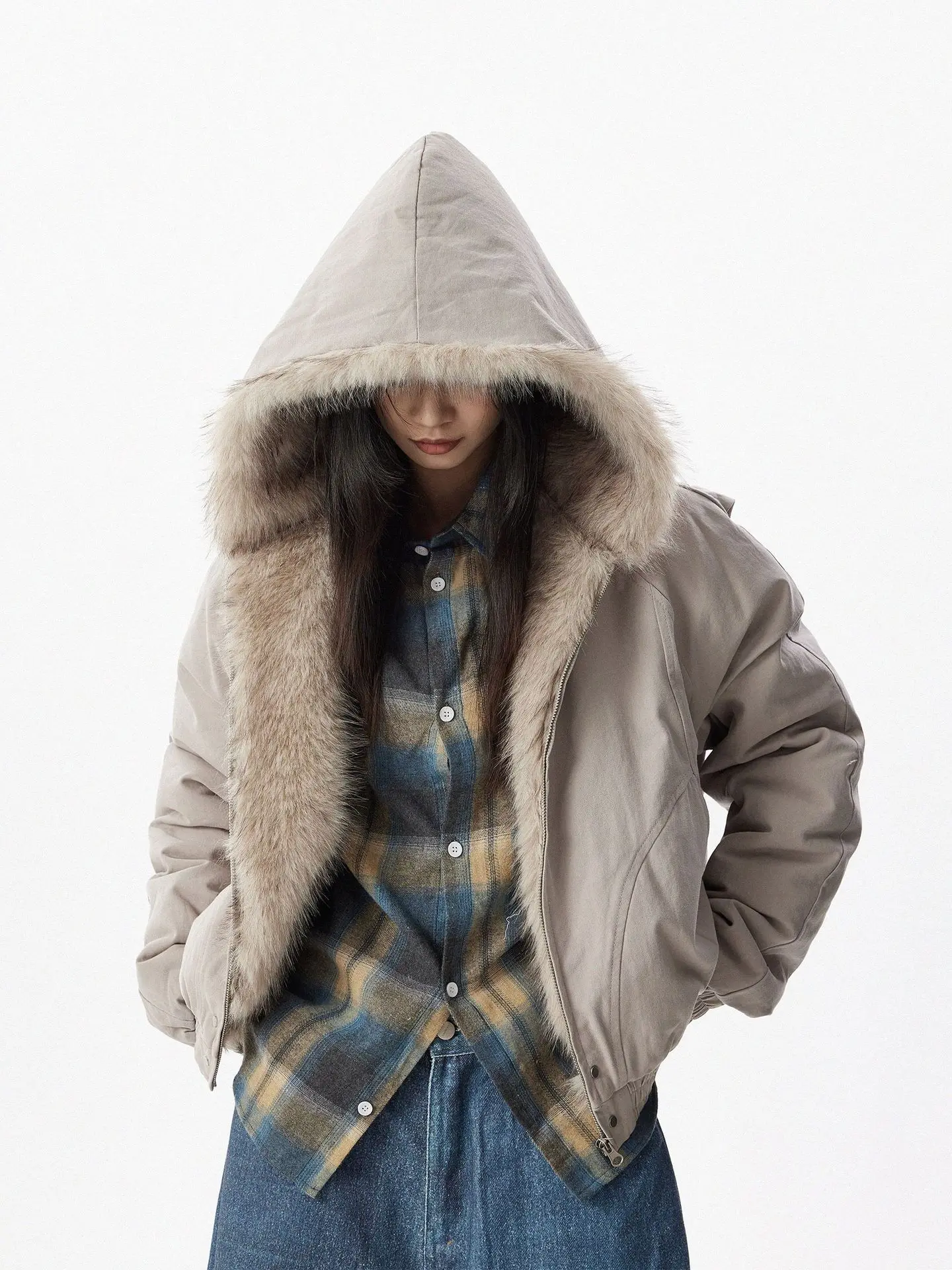 Men Short Hooded Parka Men Thickened Warm Cotton Coat Men American Style Fur Collar Outerwear Men Casual Windproof Fleece Parkas