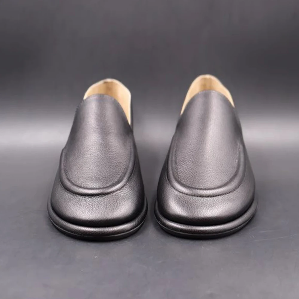 Genuine Leather Soft Flats Shoes 2024 New Spring Loafers Women Round Toe One Foot Slip-on Shoes Women Fashion Flat Shoes Leather