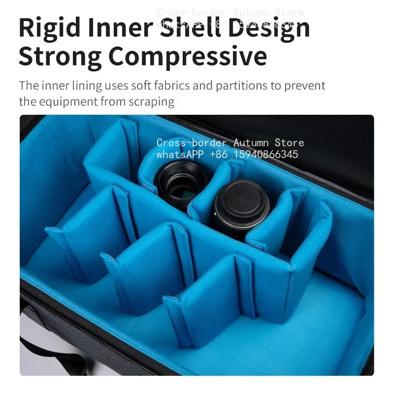 High Capacity Waterproof Hard Shell Camera Storage Case Adjustable Dividers Photography Lens Carry Bag For DSLR Cameras