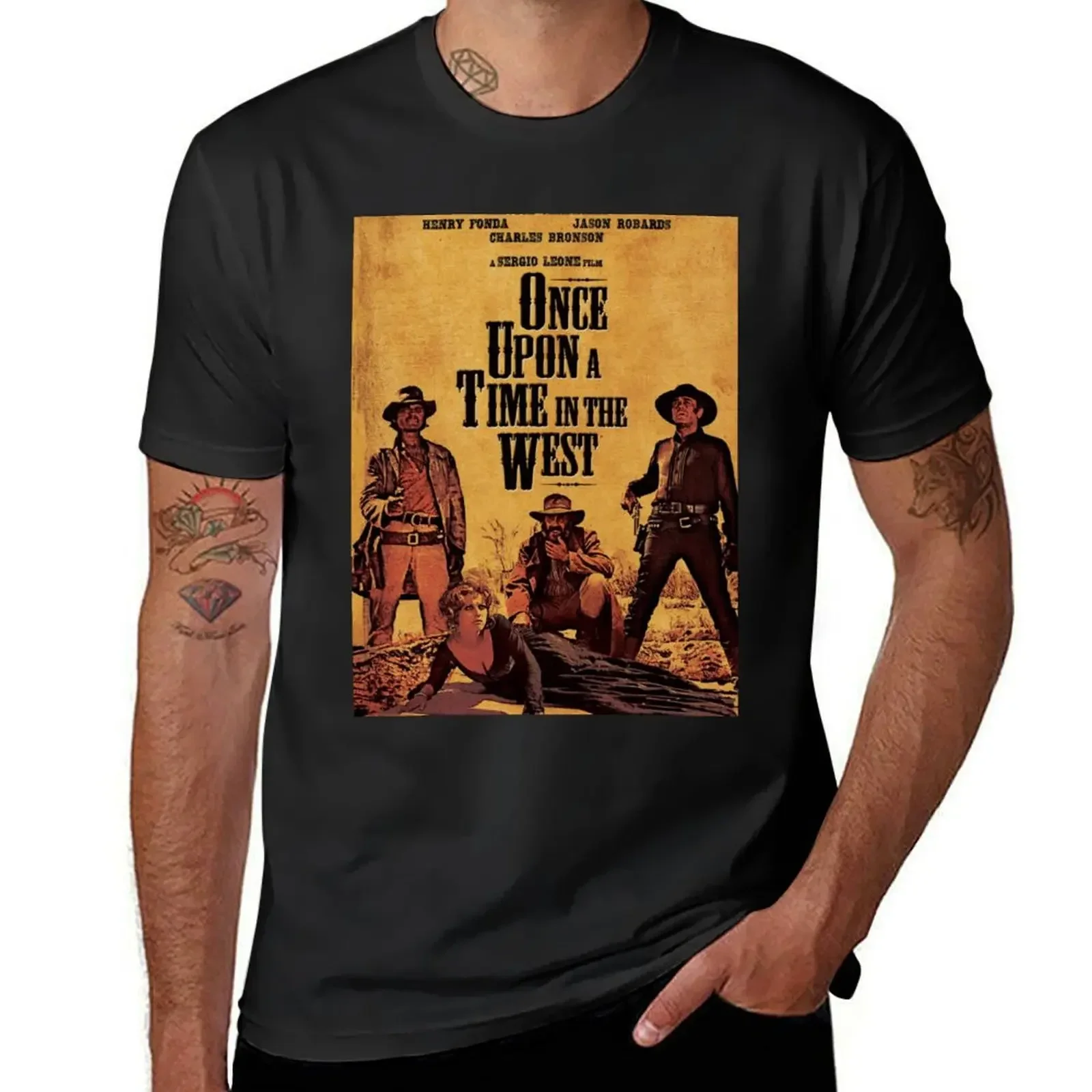 

Мужская Винтажная Футболка Once Upon a Time in the West, черная летняя одежда, мужские футболки, дизайнерская одежда