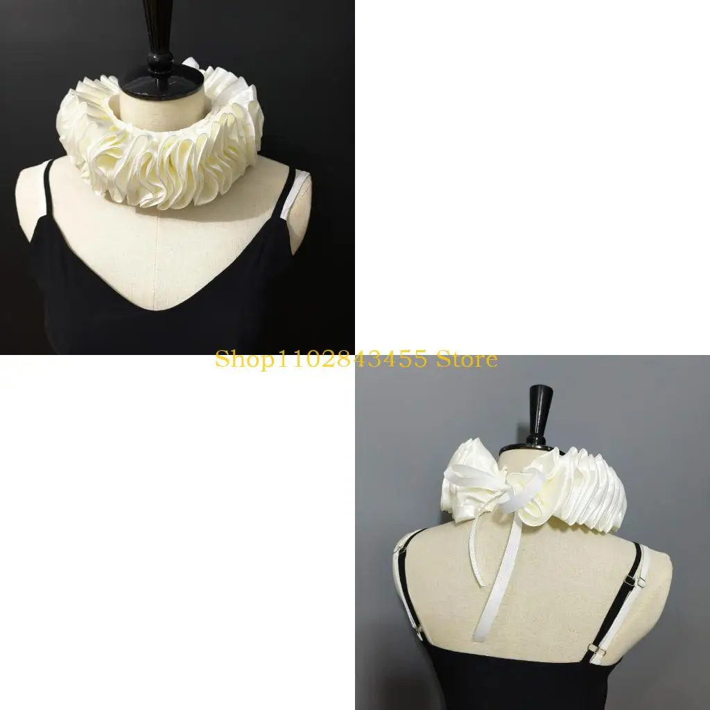 49mc-ルネッサンス-ネック-ラフ-フェイクカラー-調節可能なストラップ-衣装や劇場用