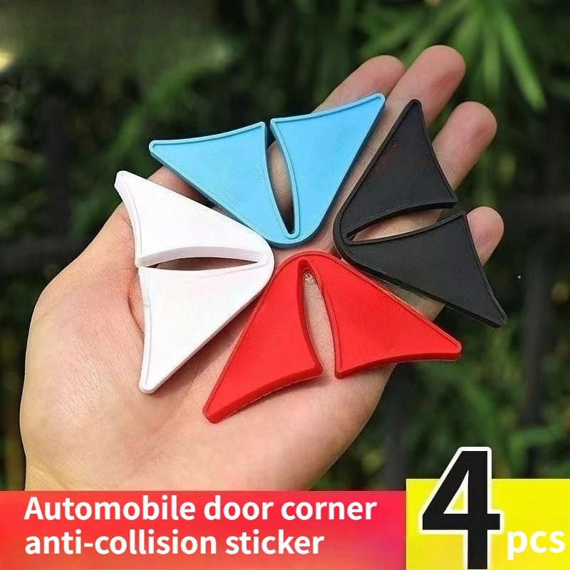 4pcs new style Car door corner anti-collision sticker, door scratch-proof anti-collision paint protective strip.