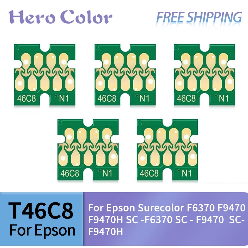 T46C8 T46C T46C2 T46C3 T46C4 Ink Cartridge Chip for Epson SCF6370 SCF9470 SCF9470H Epson SureColor F6370 F9470 F9470H Printer