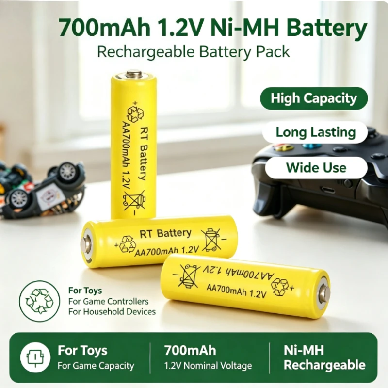 1-20PCS AA Battery 1.2V 700mAh Ni-MH AA Rechargeable Batteries for Garden Solar Lights Toys Watch MP3 Player