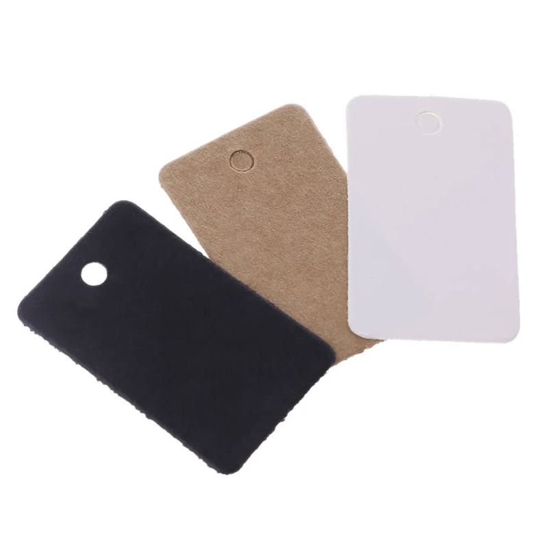 Y1UB 100pcs Kraft Paper Gift Cards Hang Tags Jewelry Labels Tag Craft Decor 2x3.3cm