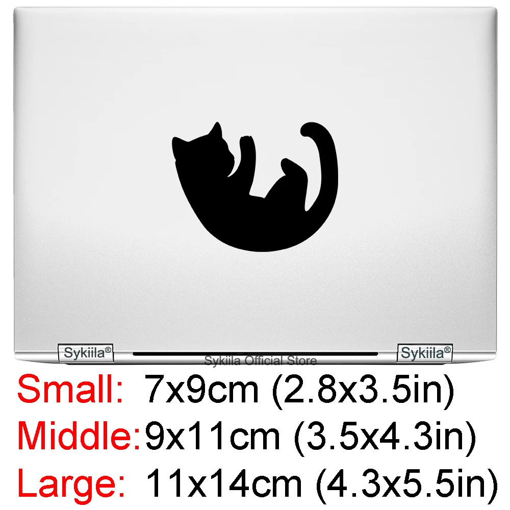 Vinyl Sticker for Macbook Air 13 15 Pro 14 16 Skins Cover Black Decal Cat Hug Logo Creative PVC White Cutout Laptop Notebook 15