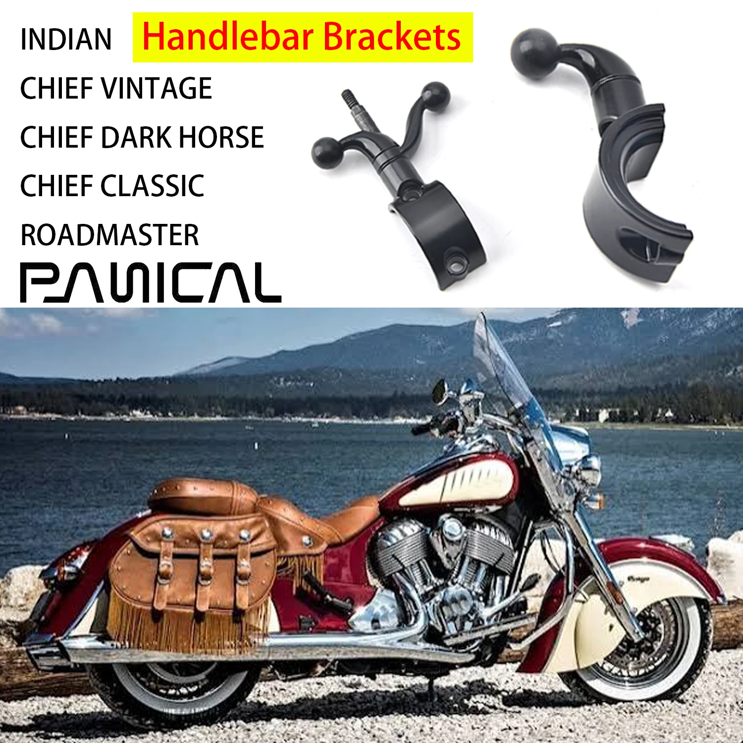 Panical Handlebar Bracket Phone Holder Cup GPS Navigation Extension Camera For Indian Chief Vintage Dark Horse Classic 2014-2017