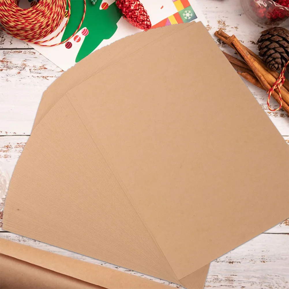 

50 Pcs Card Paper Materials Blank Cardstock Brown Craft Bussines for Making Business Cardboard Invited