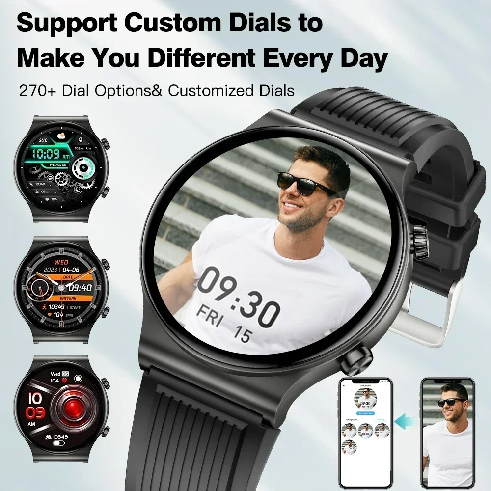 ساعة ذكية KUMI GT5 Pro+ بشاشة 1.39 بوصة عالية الدقة 270+ قرص رائع 20 يومًا في وضع الاستعداد الطويل ومكالمات بلوتوث IP68