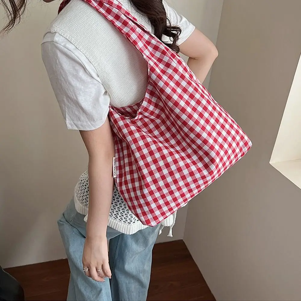 

Trendy Vintage Plaid Underarm Bags Large Capacity Students Single Shoulder Bag Commute Lightweight Women's Handbag Female