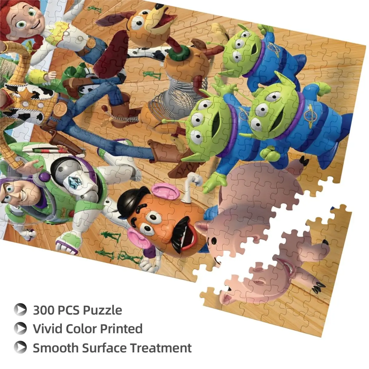 Toy Story Cartoon Jigsaw Puzzle for Kids 300-Piece Wooden Puzzles Pieces Fun Learning Gift for Chidlren