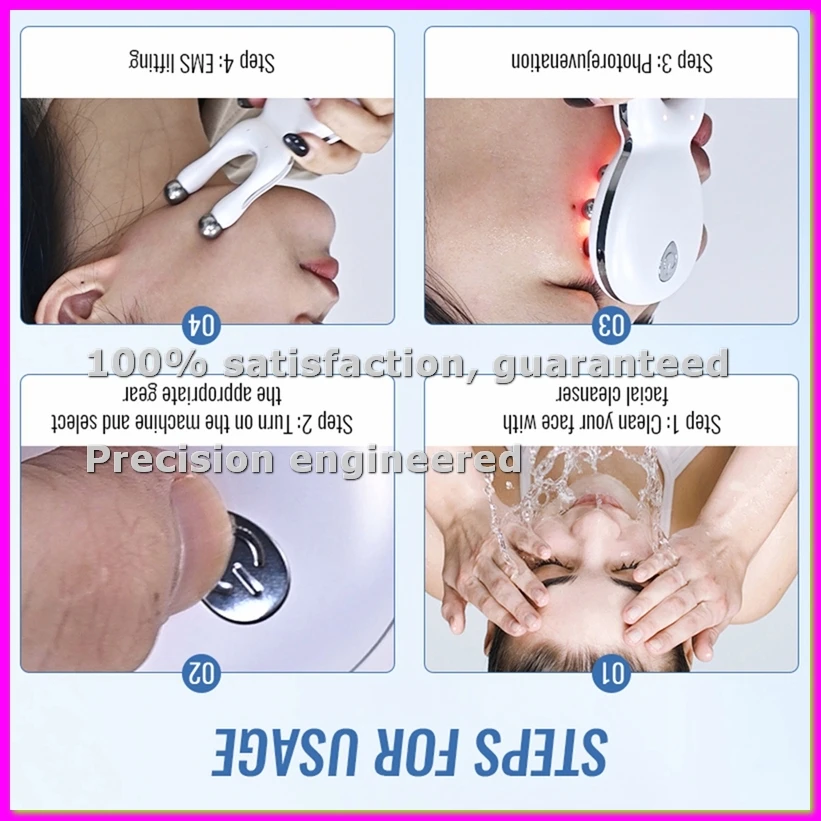 7 in 1 Face Lifting Device EMS Microcurrent Skin Rejuvenation LED Neck Firming Massager Face Beauty Care-AD23