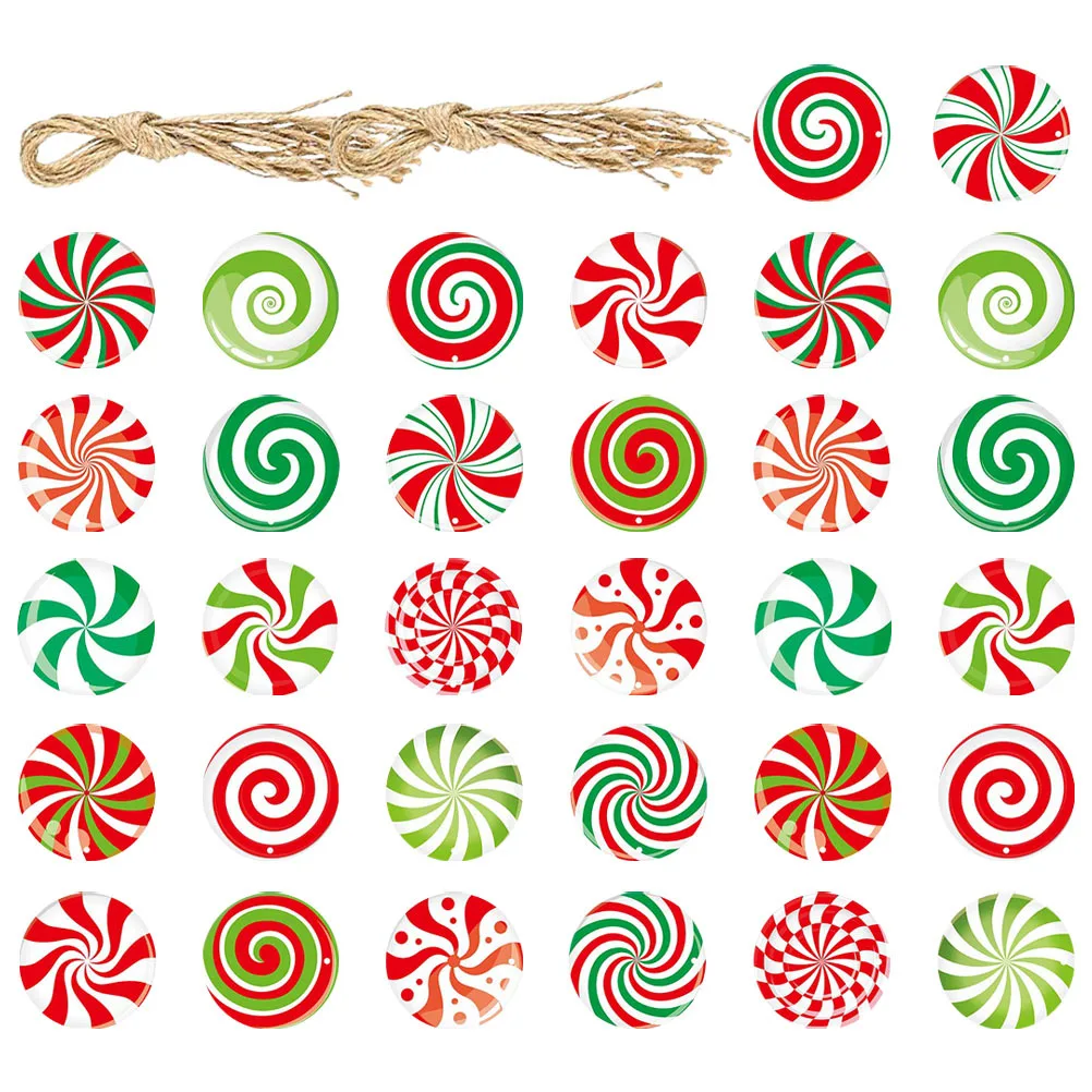 

32Pcs Christmas Candy Pendants Hanging Lollipop Ornaments for Tree Yard Wall Decor Festive Party Backdrop Decoration Supplies