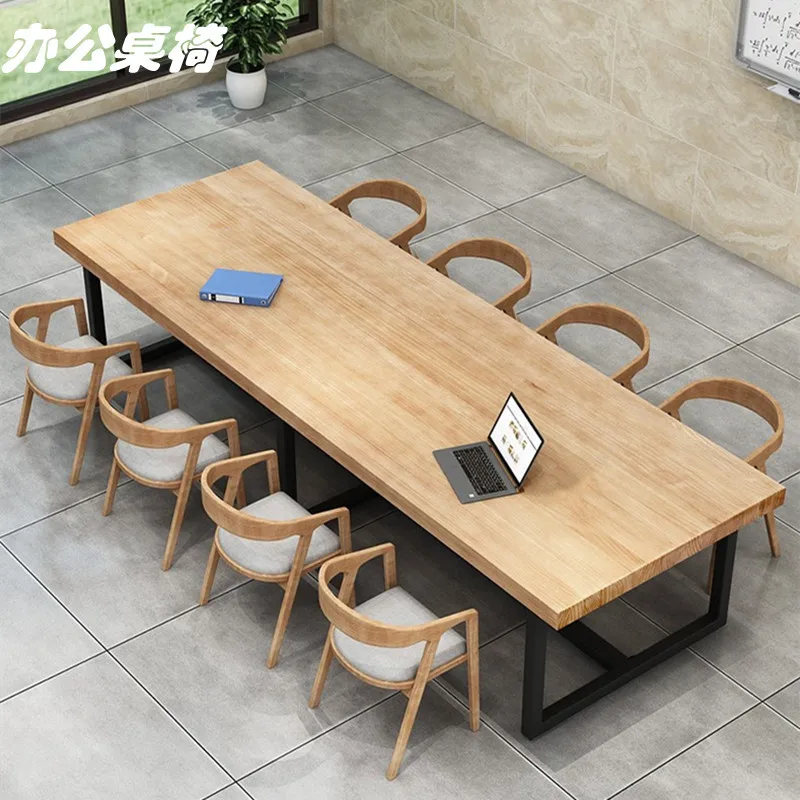 Conference table Solid wood desk Staff computer Complete set of tables and chairs Reception guests Negotiation table