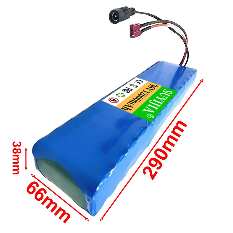 36V Electric Bike Battery 18650 Li-ion Battery 500W High Power 10S3P 36V 12Ah Electric Scooter Battery Pack + 42V Charger