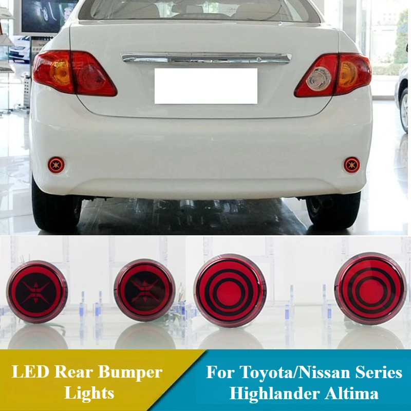 

For Toyota/Nissan Series Highlander Altima Corolla LED Rear Bumper Lights Reflector Car DRL Brake Flashing Daytime Running Light