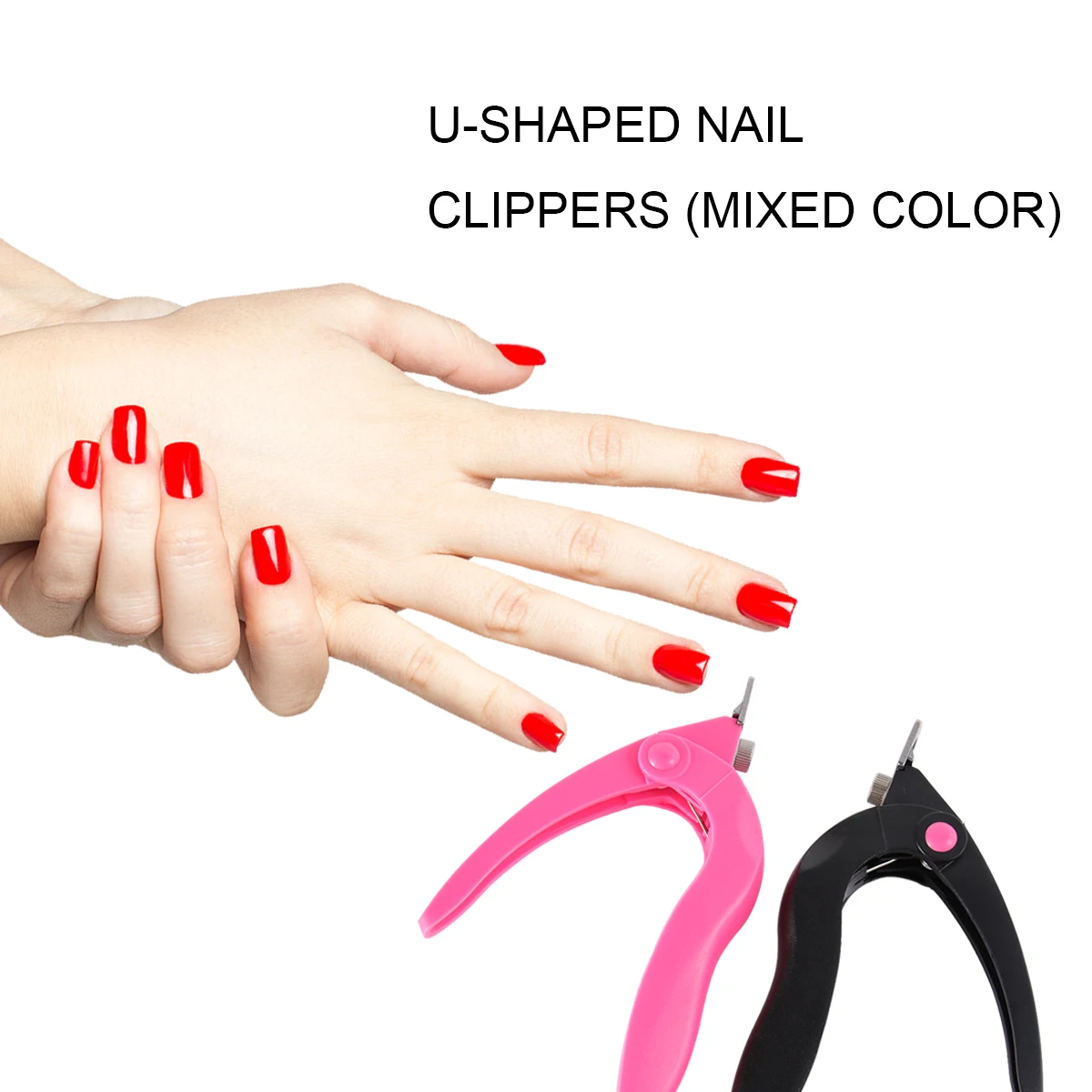 2 قطع المهنية الفن القواطع U-شكل الاكريليك مسمار كليبرز دائم الربيع شفرة المحمولة تلميح المتقلب جولة مستقيم قطع تصميم