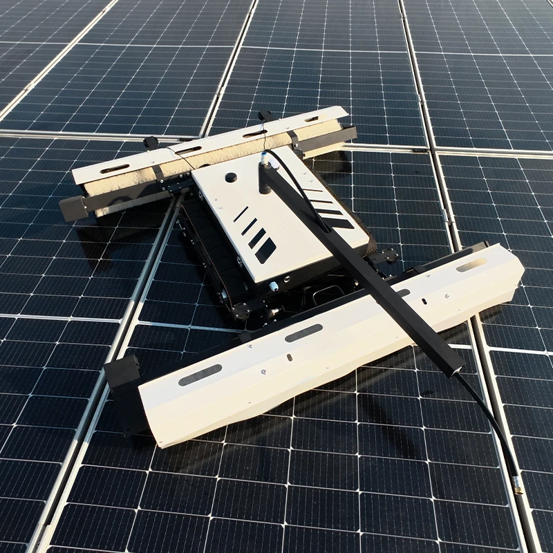 Automatic Solar Cleaner Crawler Track Smart Brush Washer Megawatt Power Plant Optimization Engineering Equipment