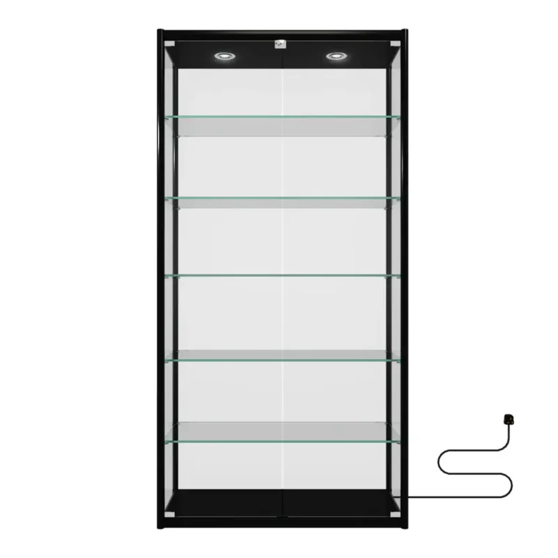 

Custom. manufacture full tempered glass cabinet with LED light