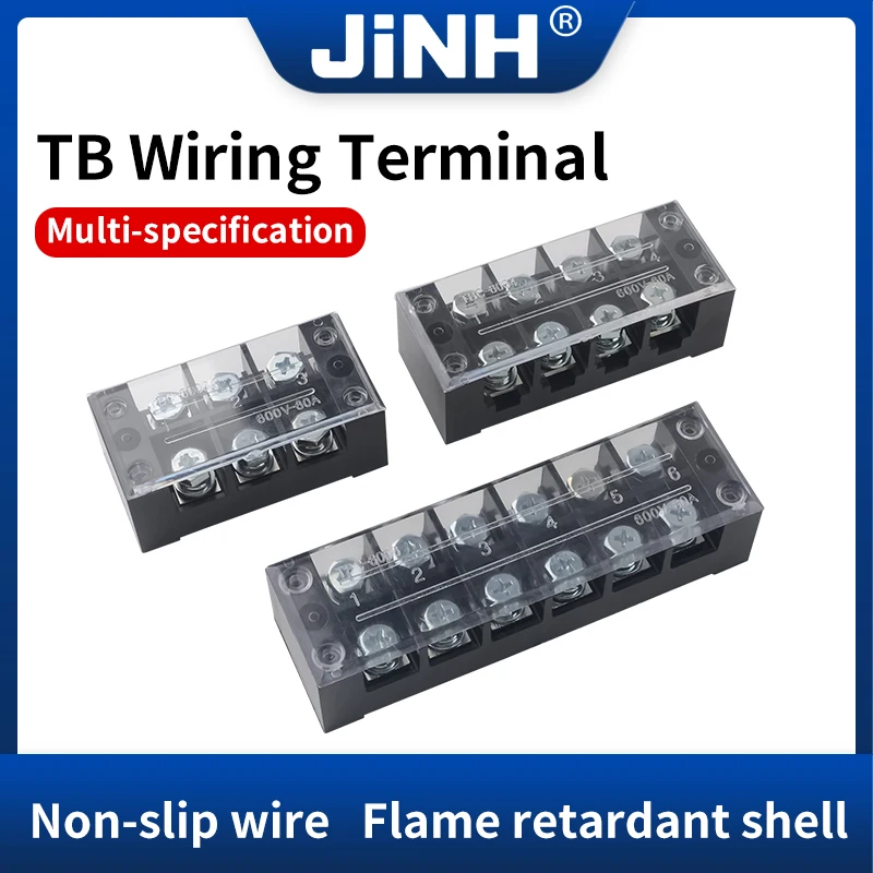 

1Pcs 600V 15A Dual Row Barrier Screw Terminal Block Strip Wire Connector 3 location