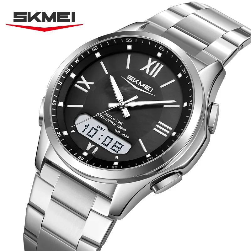 SKMEI 2459 New Dual Display Sports Electronic Watch Waterproof Multi Functional Fashion Sports Luxury Men's Watch Reloj Hombre
