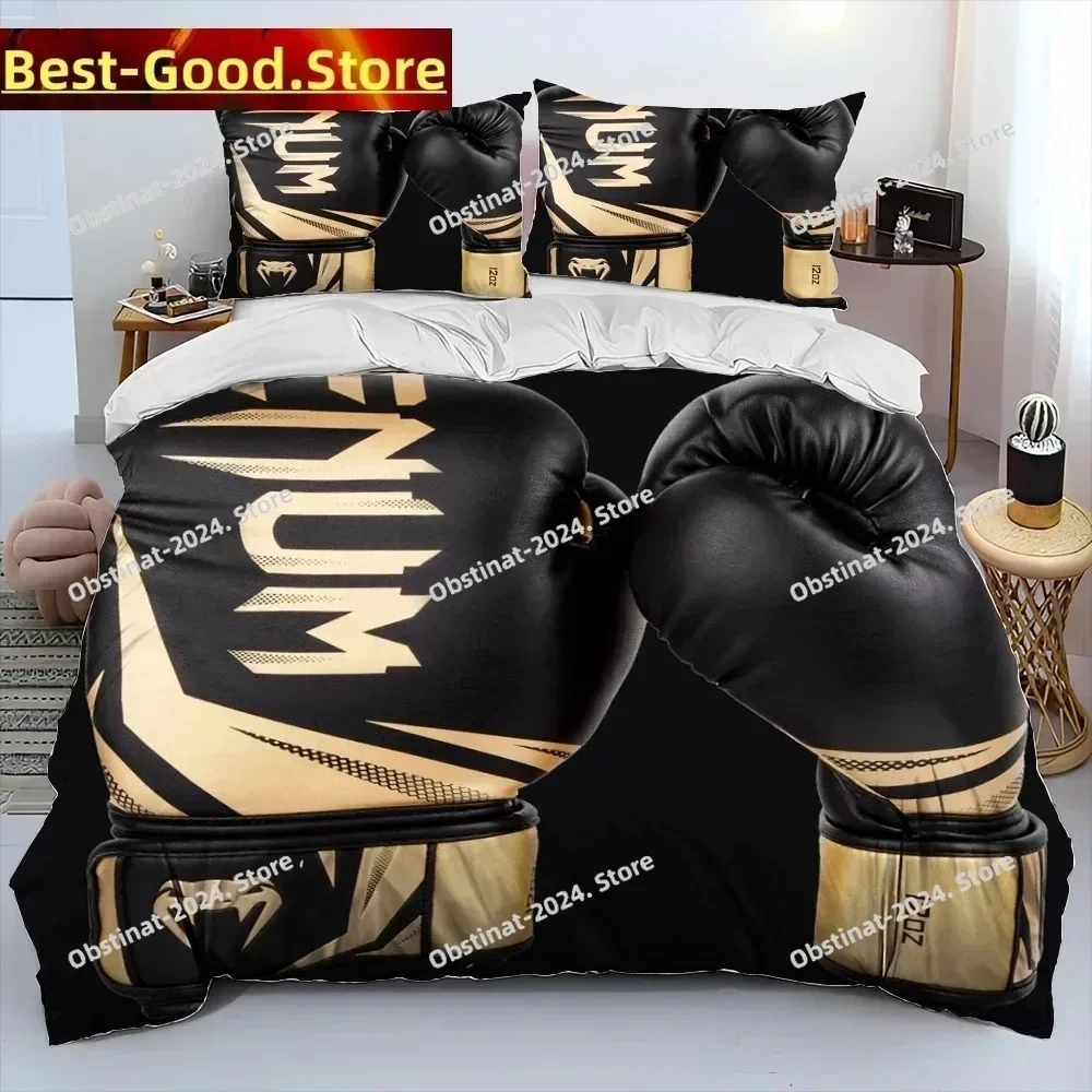 복싱 글러브 복서 파이트 침구 세트 프린트 침구 세트 베개 커버 포함 침대 이불 커버 부드러운 싱글 더블 퀸 슈퍼 킹 사이즈