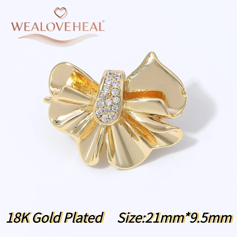 verschluss schmuck, schmuckherstellung zubehör, 18K Vergoldeter Messing-Doppelreihen-Blumen-Scroll-Perlenverschluss, Micro-Pavé-CZ-Blumencluster-Clip für DIY-Halsketten- und Armbandzubehör – Detail 23