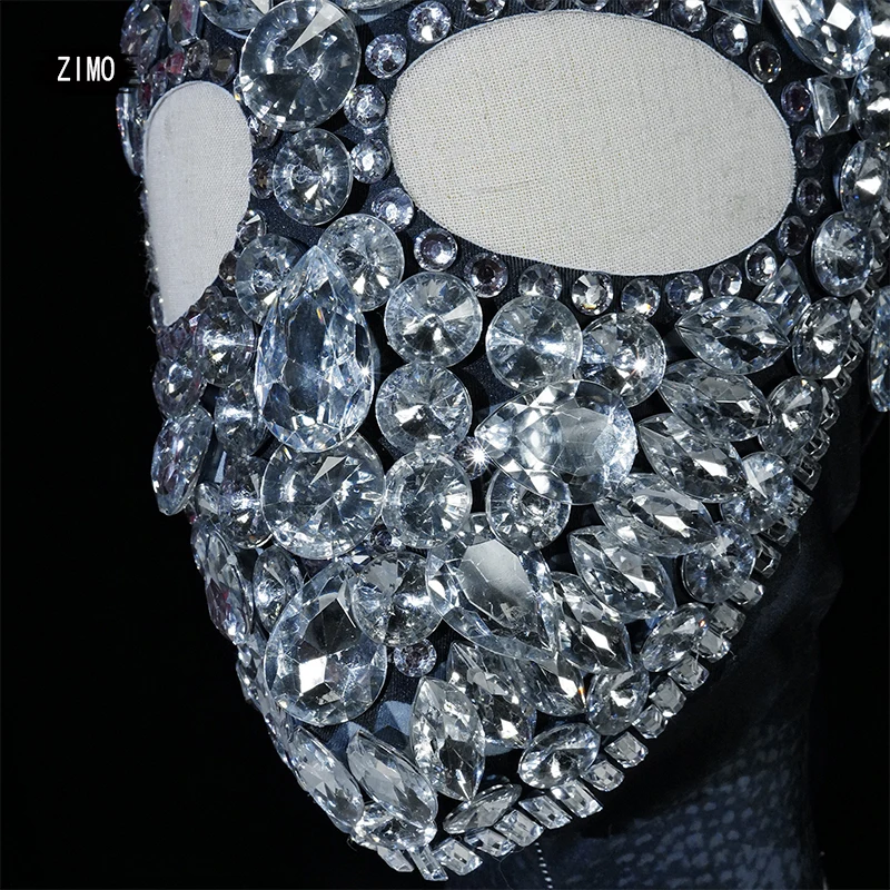 Shiny Party Rhinestone headwear man Christmas Nightclub DJ Singer Crystal hat Decoration Stage Accessories Performance Adornment