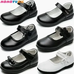 2022 springtime new style children's leather fashion retro black and white girls kids wedding shoes party shoes for girl