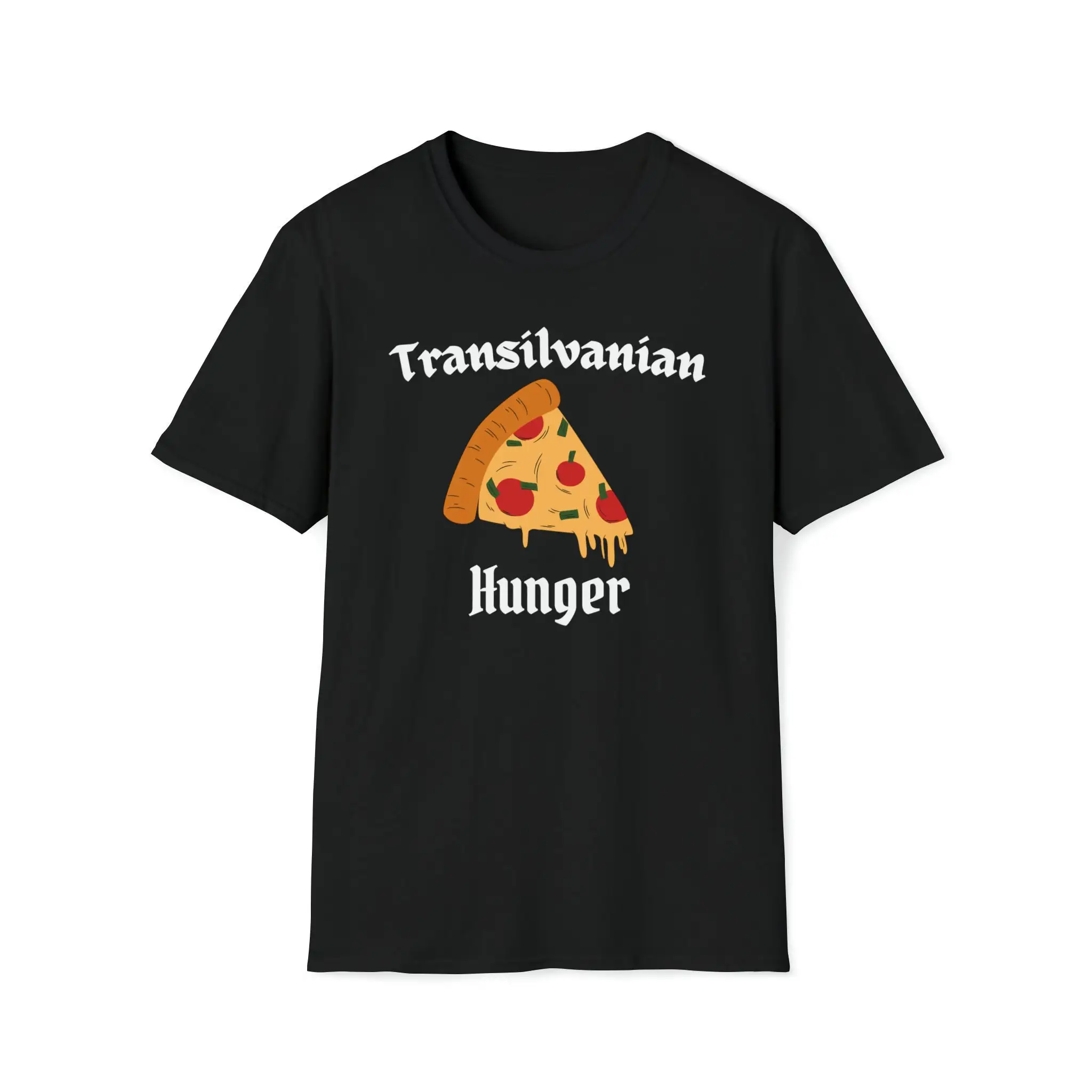 Transilvanian Hunger Pizza White Font Softstyle T Shirt