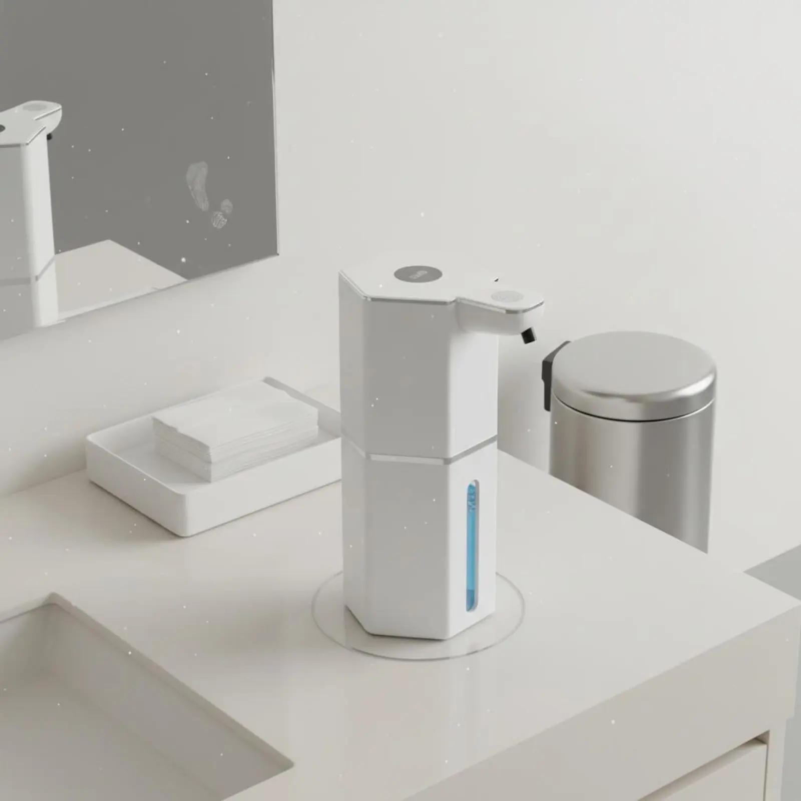 

Smart Motion-Activated Soap Dispenser IPX5 Waterproof Touchless Foam Dispenser Bathroom Accessory Digital Display for Kitchen