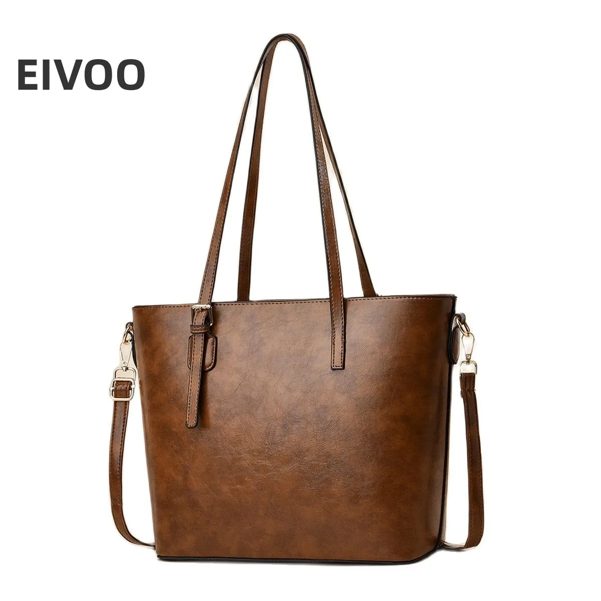 

New Women Tote Bag Vintage Shoulder Crossbody Bag Large Capacity Casual Handbag Versatile Solid Leather Handbags Big Shopper Bag