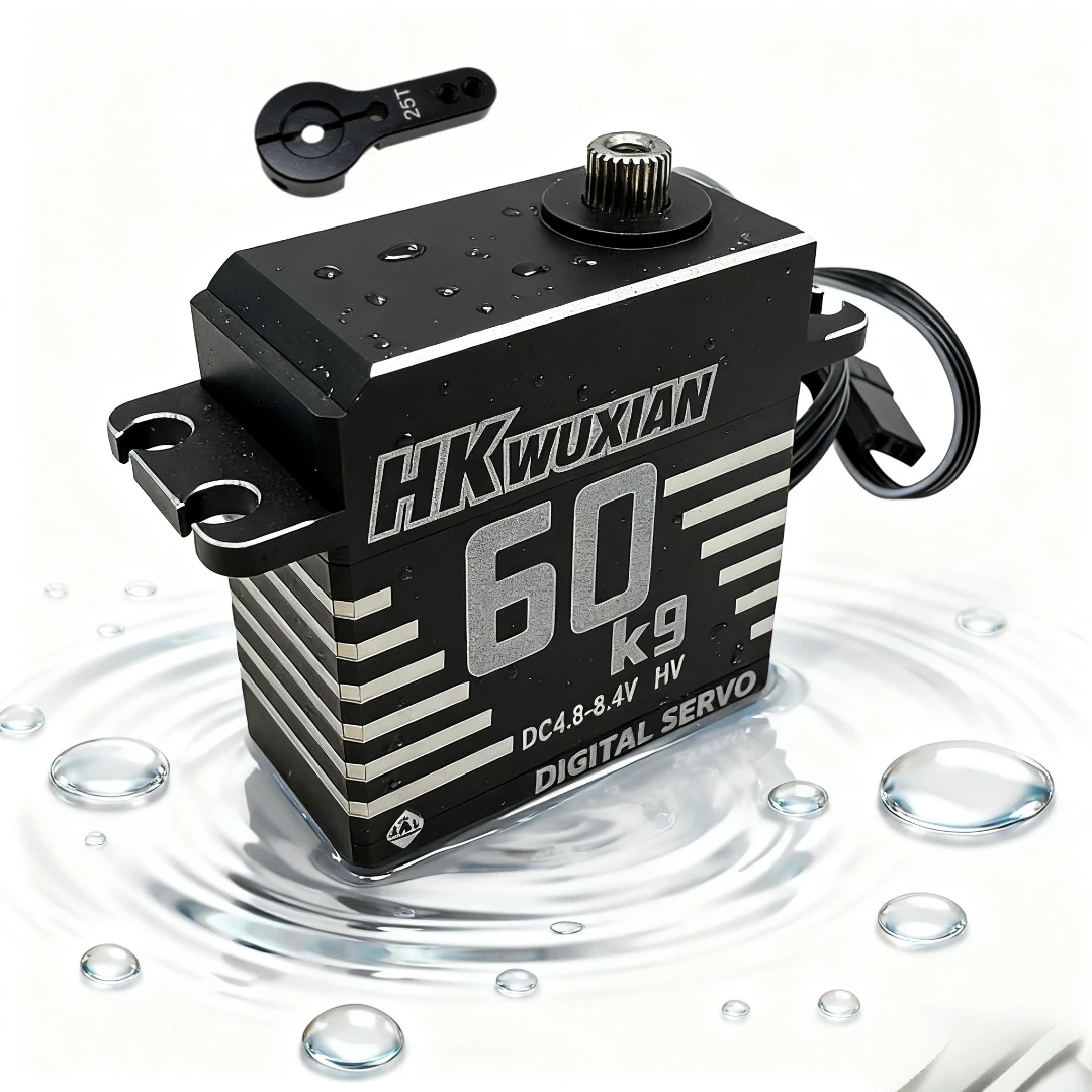 

60 кг водонепроницаемый бесщеточный цифровой сервопривод 4,8-8,4 В с высоким крутящим моментом металлическая шестерня подходит для робота с дистанционным управлением автомобиля 180 ° многорежимный