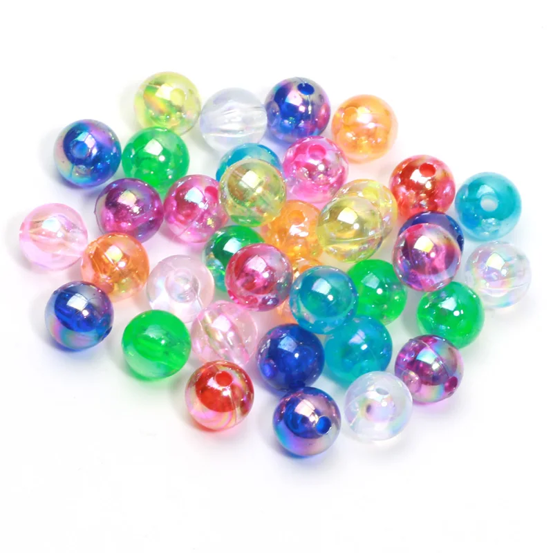 Round Balls Spacer Beads 4/6/810mm Gradient AB Colored Acrylic Beads For Jewelry Making DIY Jewelry Necklaces Bracelets Supplies