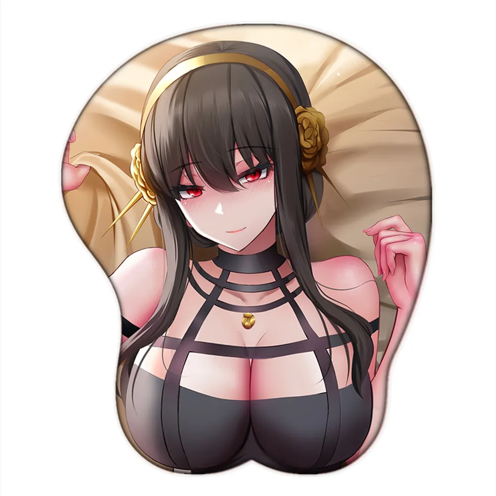 

Anime lady Yor Forger Briar 3D Breast Mouse Pad Soft Silicone Big opaii Mousepad with Wrist Rest Desk Pad