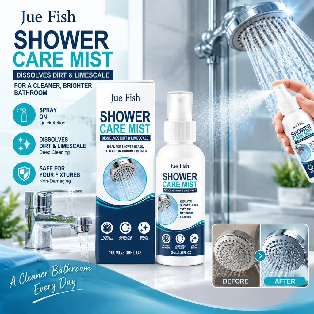 Bathroom Limescale Remover Shower Cleaner Faucet Descaler Spray Shower Head Cleaner Hard Water Stain Remover Home Cleaning 100ml