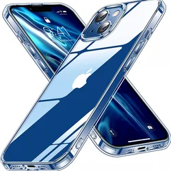 Ultrathin Phone Case For Apple iPhone 16 15 13 11 Pro 7 8 14 Plus XR XS Max SE 12Mini Soft Shockproof Clear Thin Fit Cover Cases
