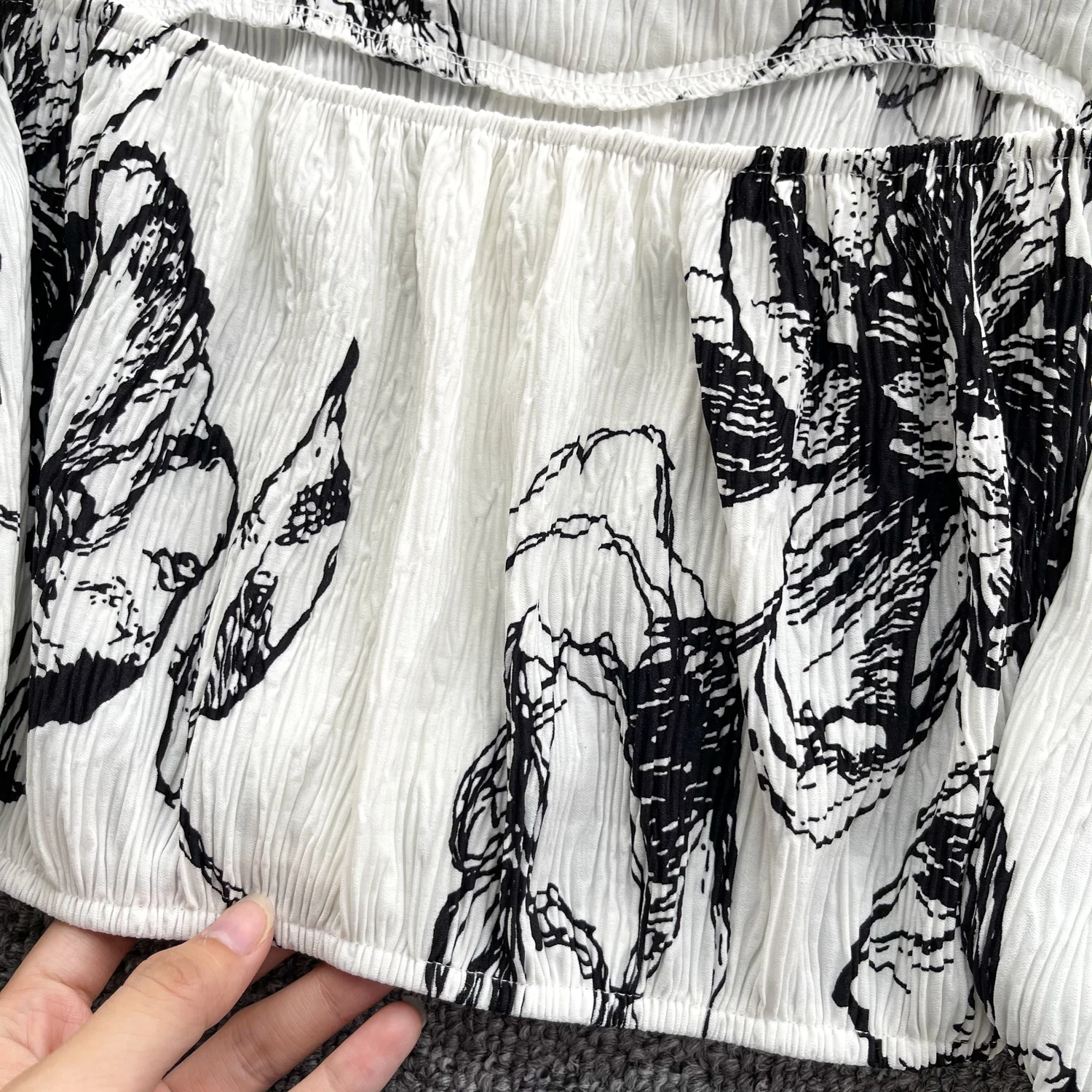 Vintage Elegant sweet print Off Shoulder puff sleeve Blouse Fashion Shirt Casual Chic Top Fairy Summer Women