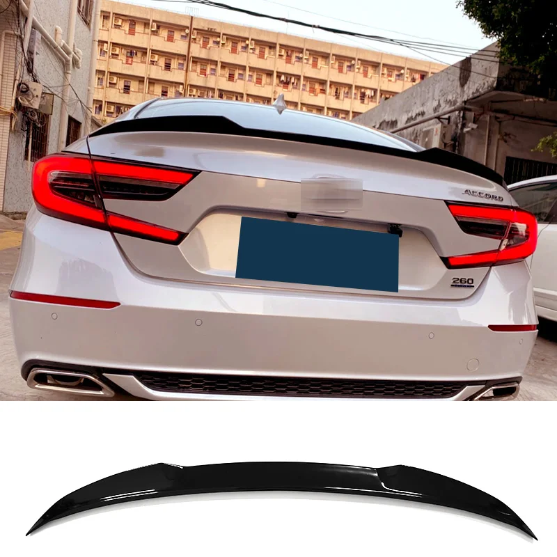 Black Spoiler for Honda Accord Carbon Painting 2018 To 2022 10.5 10 th Rear Wing Ducktail Accessories