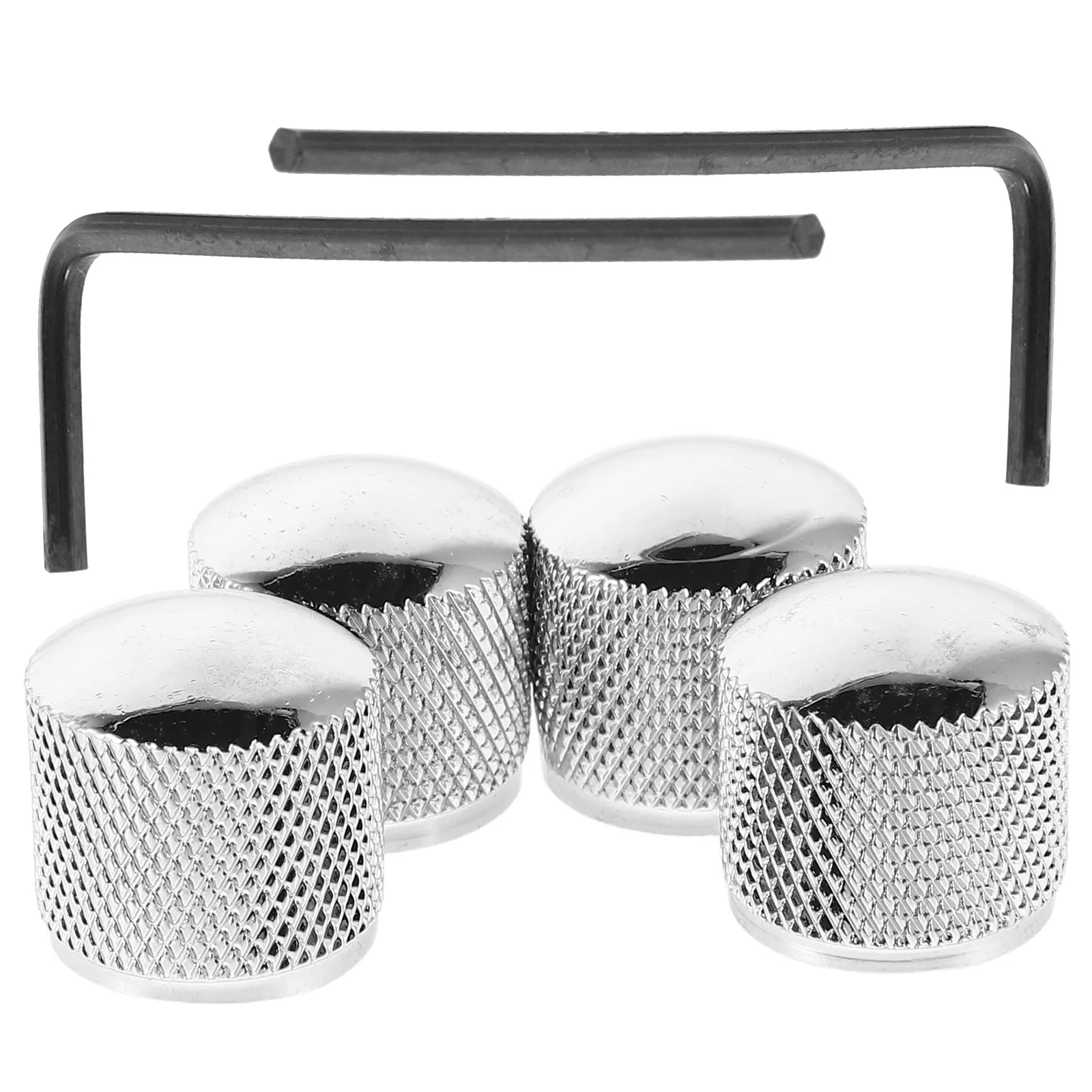 

4Pcs Chrome Metal Dome Guitar Knobs Volume Tone Control Replacement for Electric Bass Accessories Guitar Potentiometer Knobs