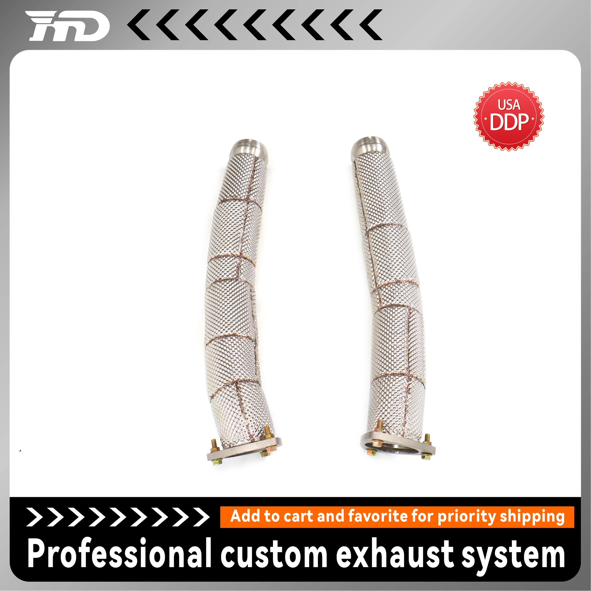 

HMD exhaust system resonator pipe with insulation for Aston Martin Vantage V8 4.3L 4.7L accessories and tools for car