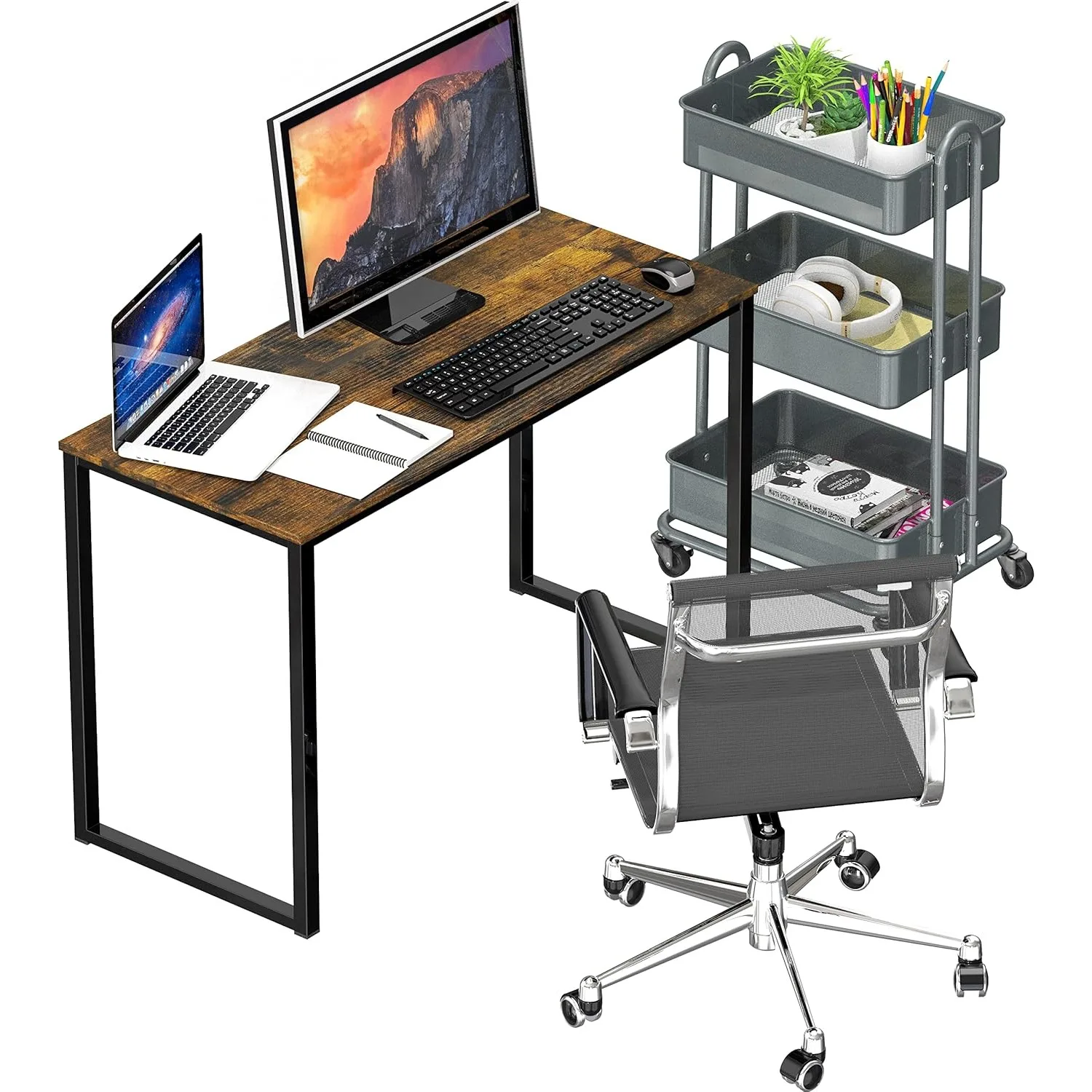 Scrivania per computer Mission Home Office da 32 pollici, marrone rustico