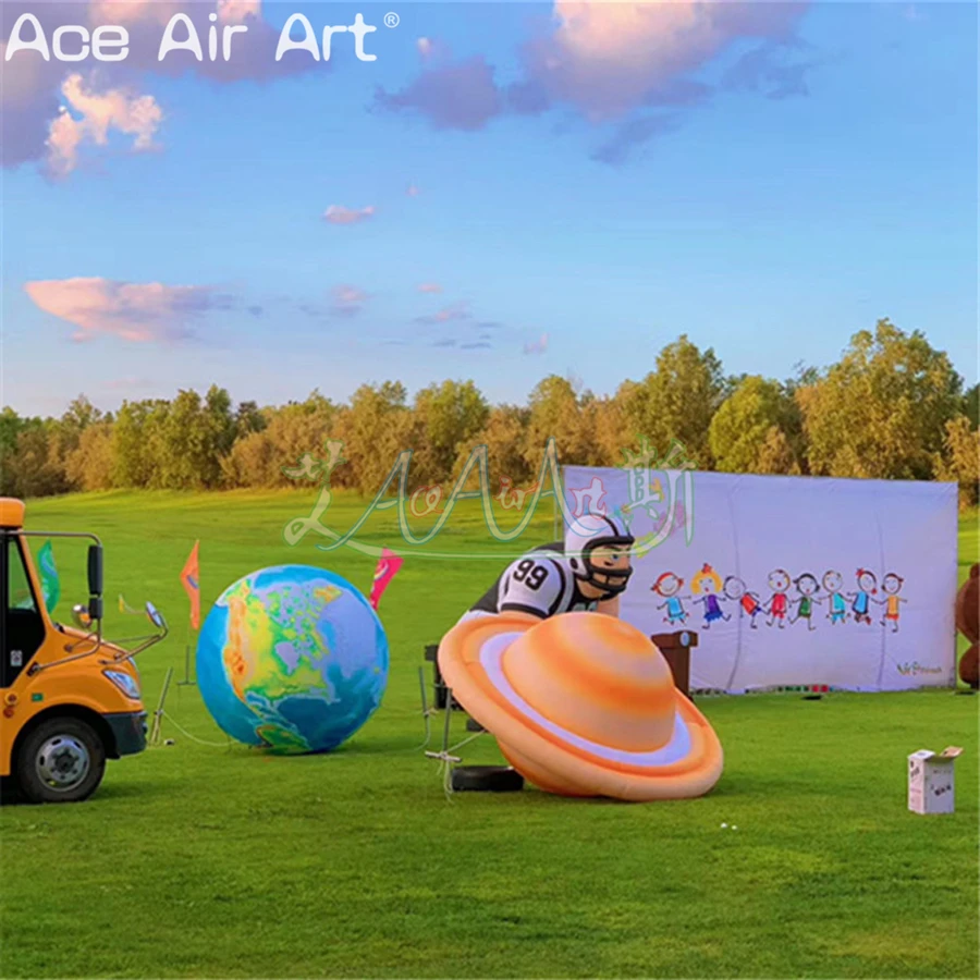 Customized Inflatable Planets Decorative LED Illuminated Moon/Earth/Jupiter Balloon for Giant Event or Party Promotion