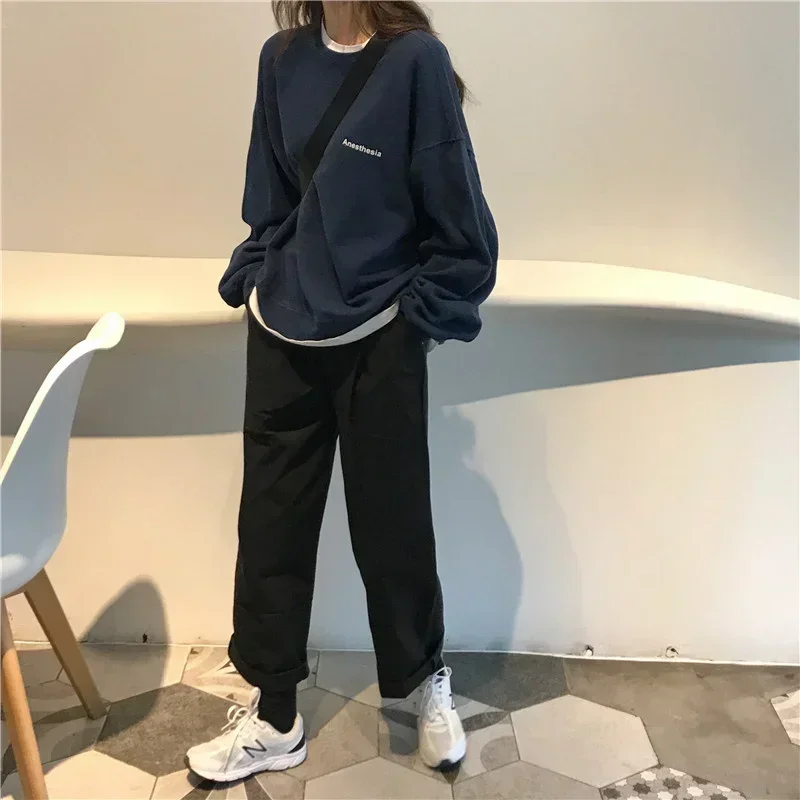 ผู้หญิงHoodieเสื้อยืดฤดูใบไม้ผลิฤดูใบไม้ร่วงเกาหลีแฟชั่นบางเก๋เสื้อแขนยาวผู้หญิงหลวมCool Pullover Y2kเสื้อผ้า