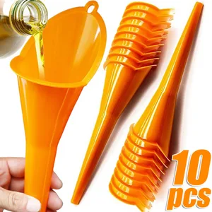 Car Long Stem Funnel Gasoline Oil Fuel Filling Tools Anti-splash Plastic Oil Funnel Motorcycle Refueling Tools Auto Accessories 12 best sales plastic pourer - №9