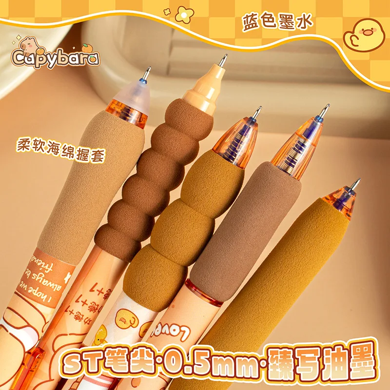 5 Stück Soft-Grip Radierbarer Einziehbarer Gelstift für Schüler, ST-Spitze 0,5mm Glatte Blaue Tinte, Reibungsradierbar, Schreibwaren für die Schule – Detail 7