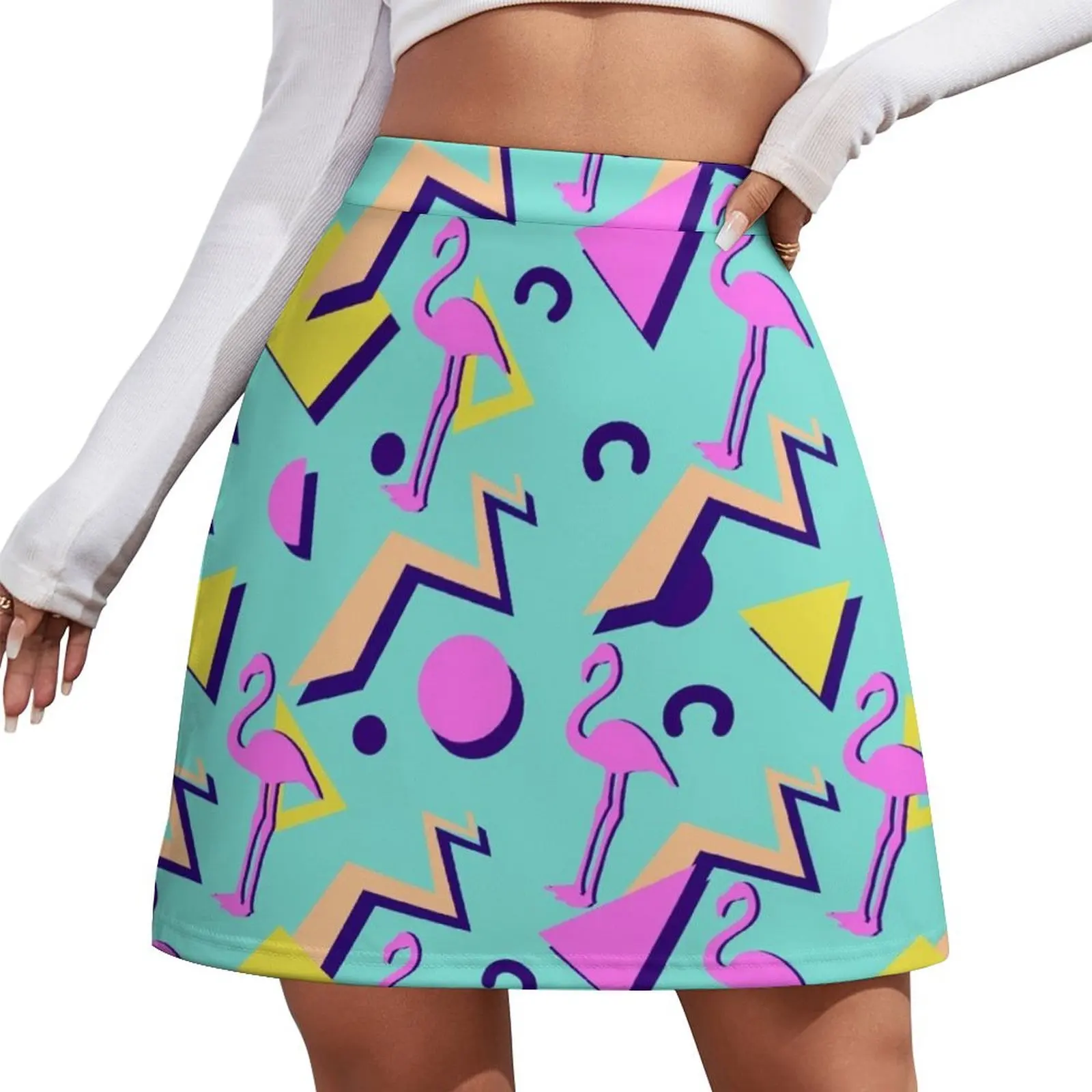 80s Memphis Pattern Mini Skirt Woman clothing women's summer dress 2026 Women's summer dress Mini Skirt