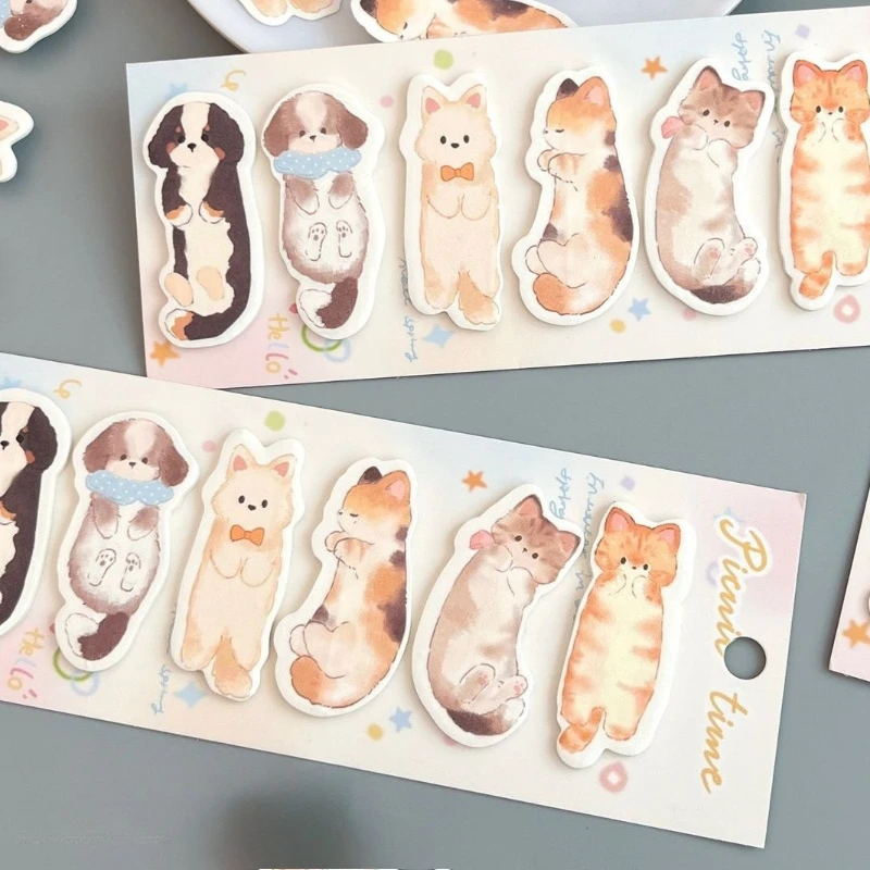 120sheet cartoon Cat Shaped Index Tabs Sticky Notes Cute Kawaii Page Markers for Notebooks Books Student Ins Aesthetic Memo Pads